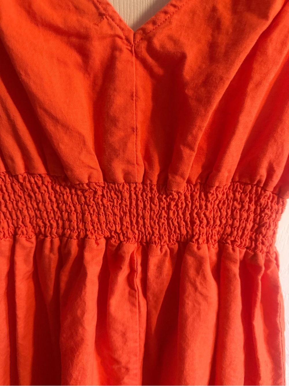 Deluc Linen Blend Women's Tie-Shoulder Orange Sleeveless Maxi Dress size Small - Picture 11 of 11